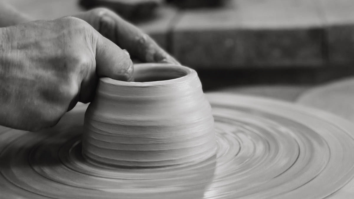Handmade Ceramic pieces with natural texture