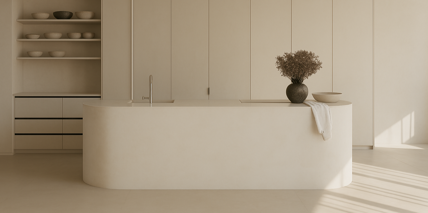 Modern microcement surfaces for walls, floors and bathrooms