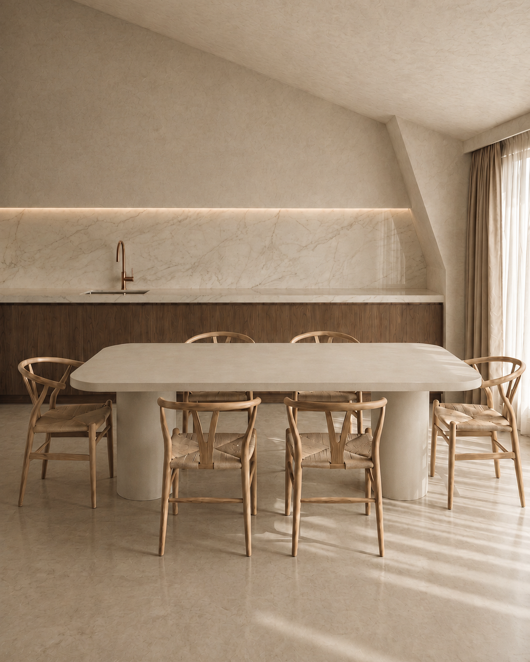 Kanso – Microcement Dining Table, Rounded Rectangle