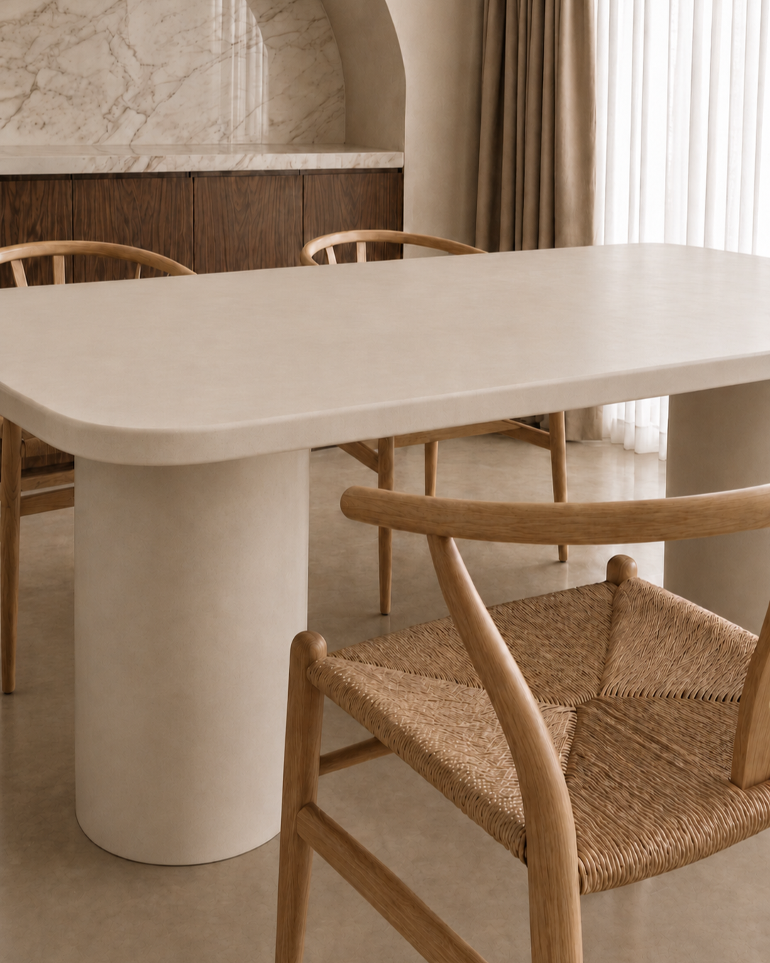 Kanso – Microcement Dining Table, Frame