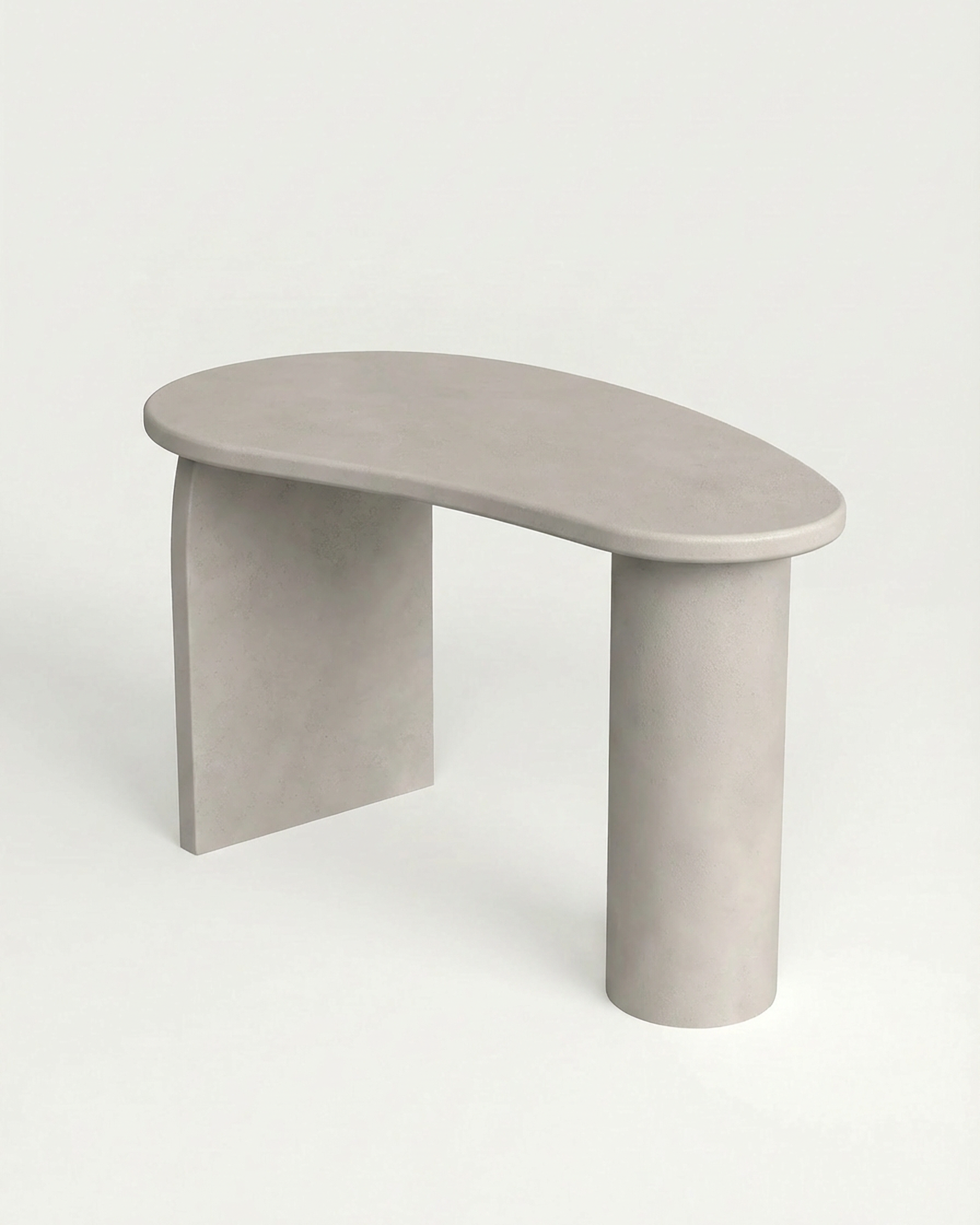 Kanso – Microcement Work Desk, Kidney Shape