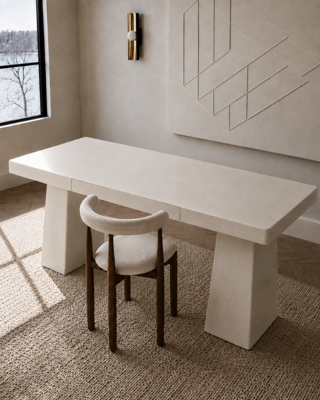 Kanso Angle – Microcement Work Desk