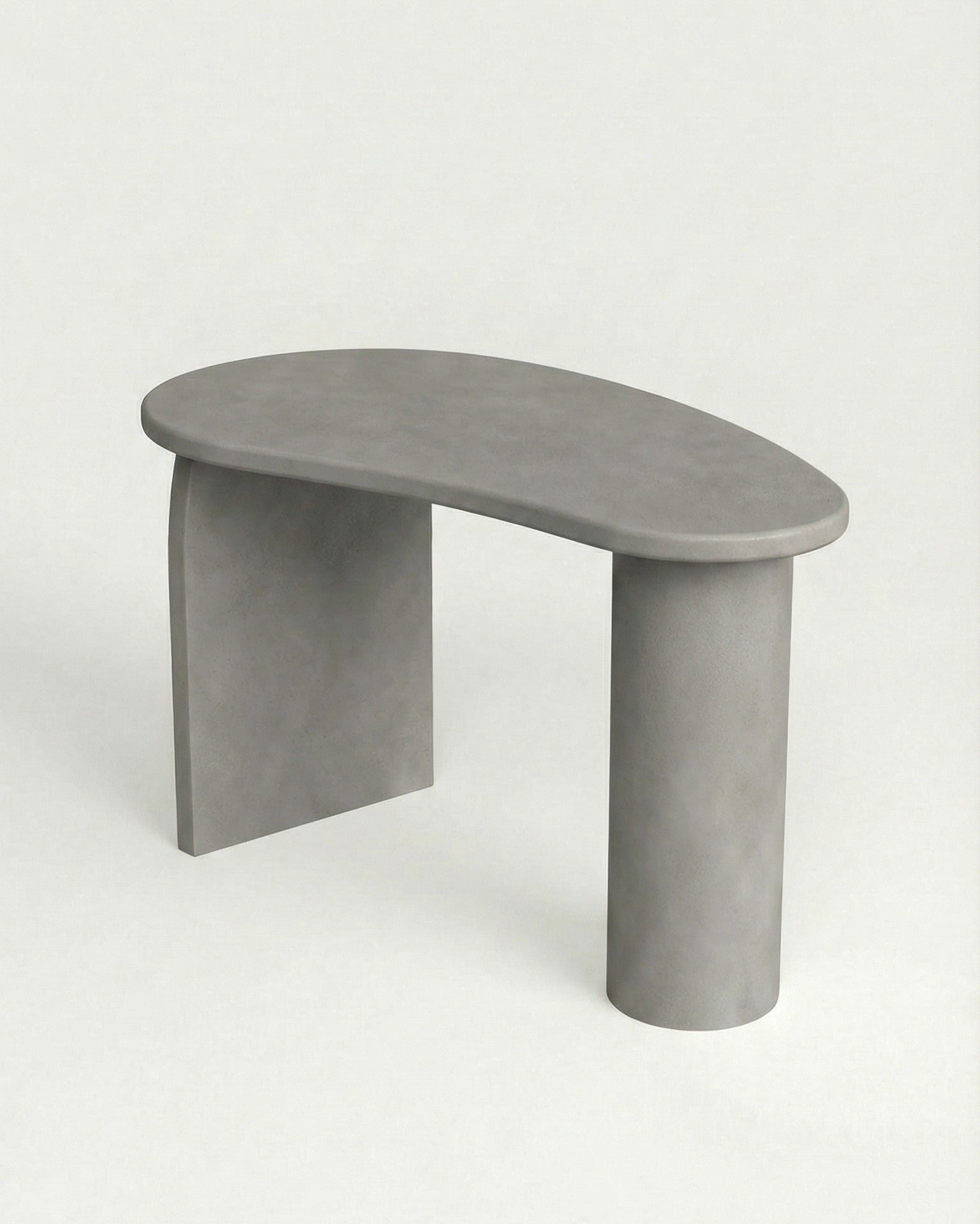 Kanso – Microcement Work Desk, Kidney Shape