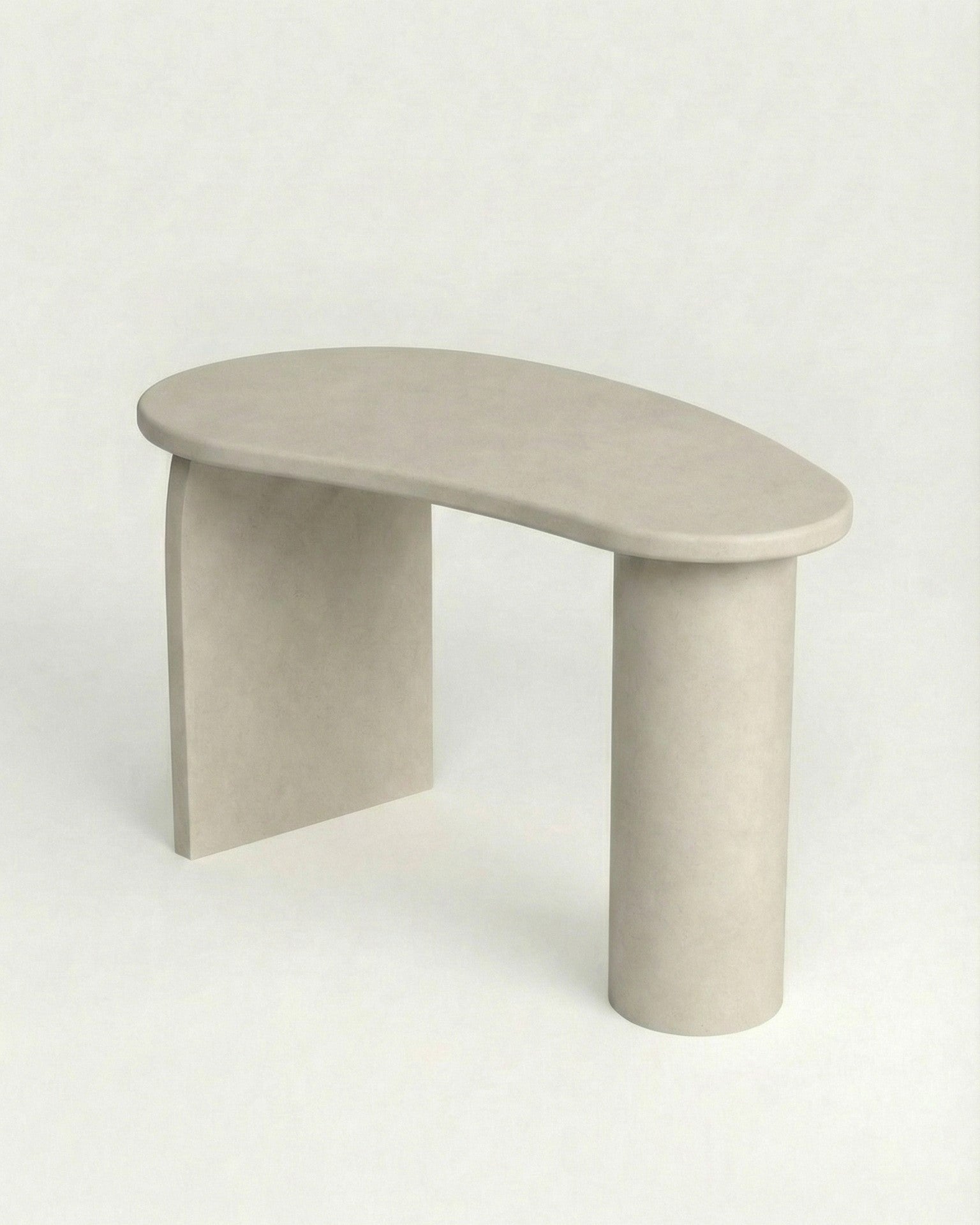 Kanso – Microcement Work Desk, Kidney Shape