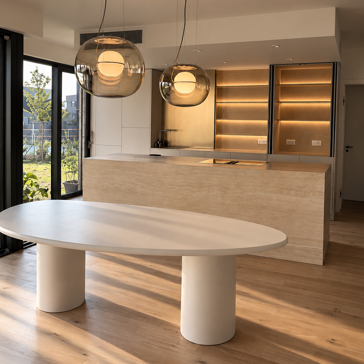 Kanso Microcement Table in Modern Interior