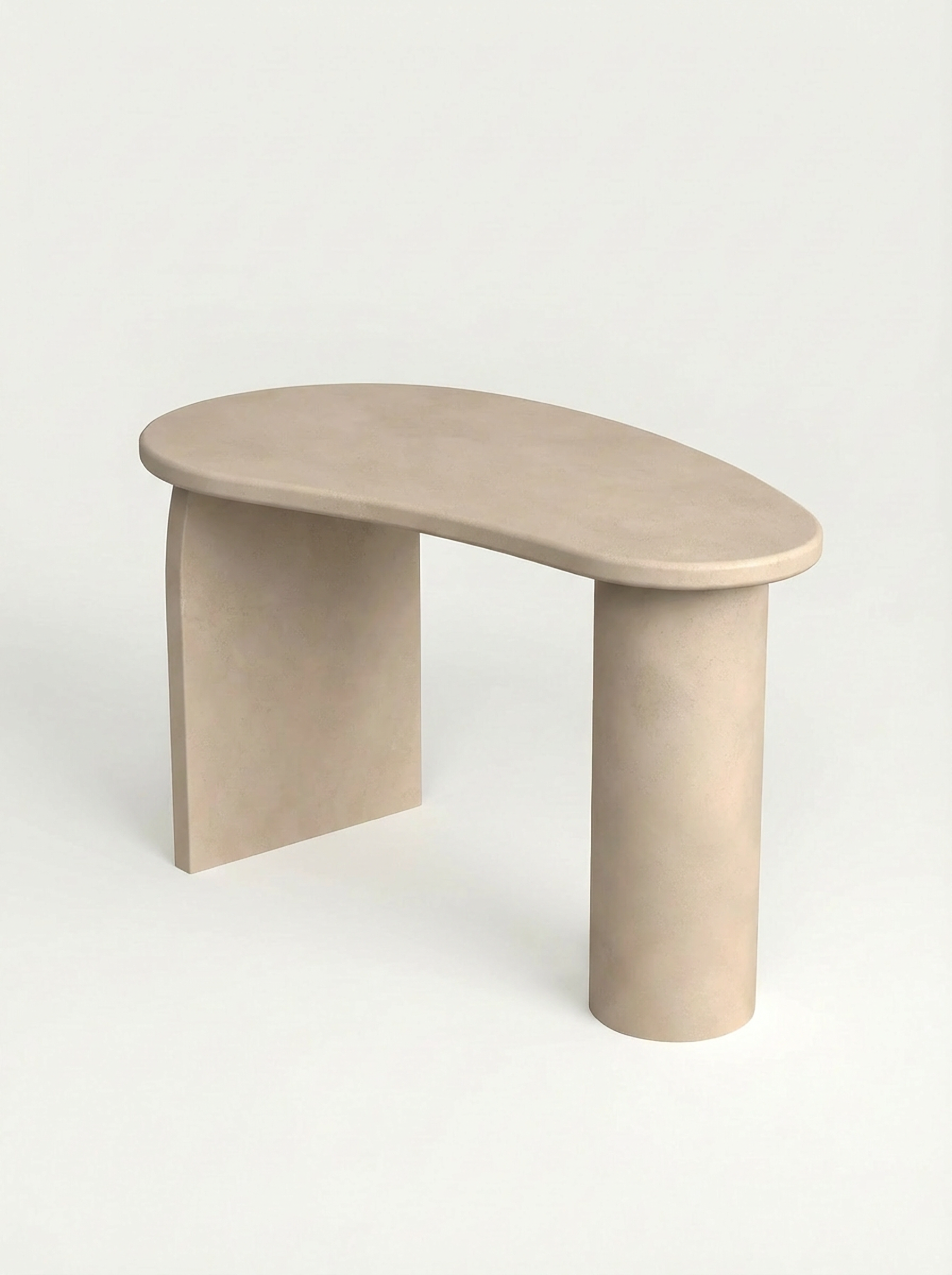 Kanso – Microcement Work Desk, Kidney Shape