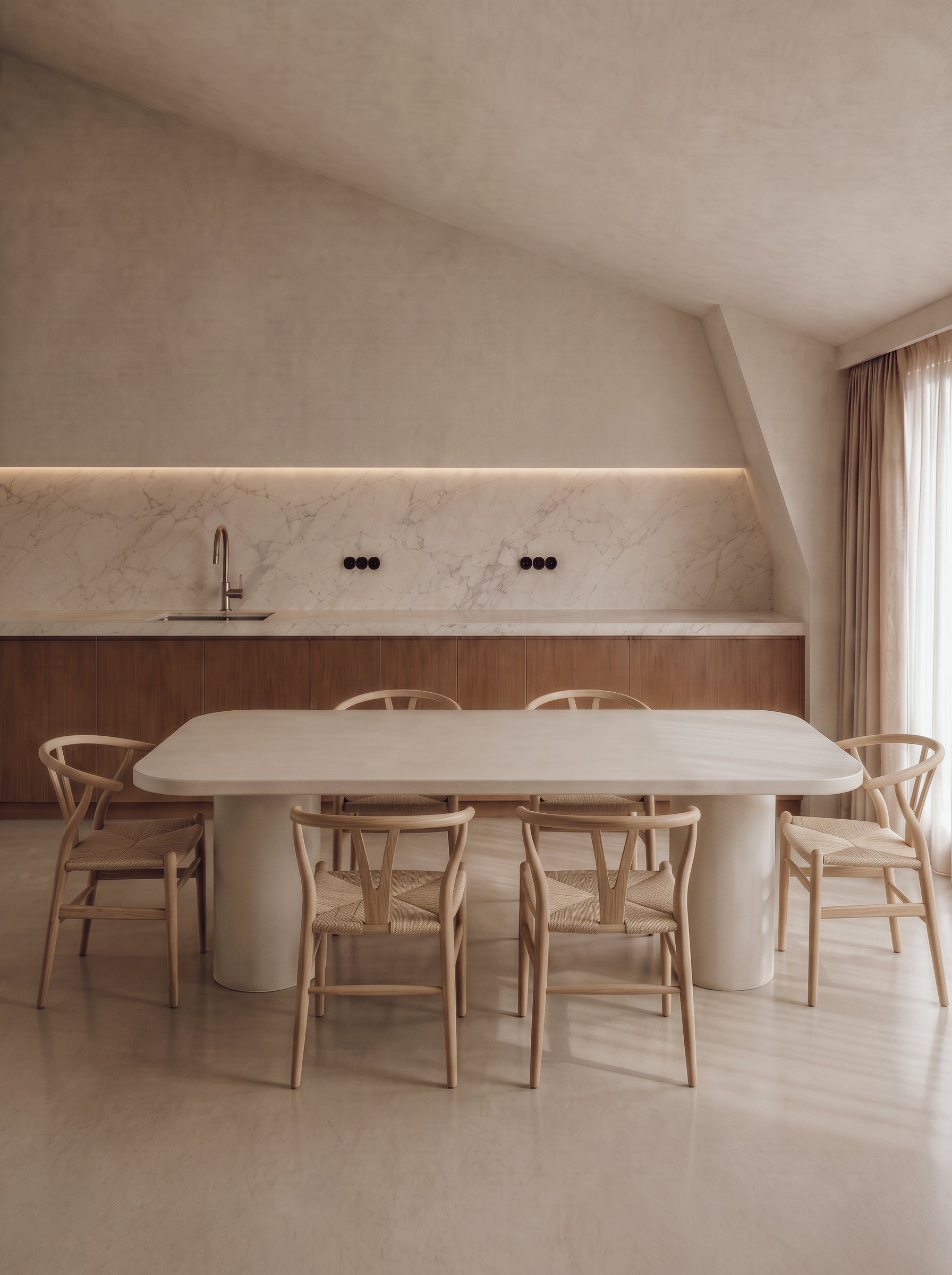 Kanso – Microcement Dining Table, Rounded Rectangle