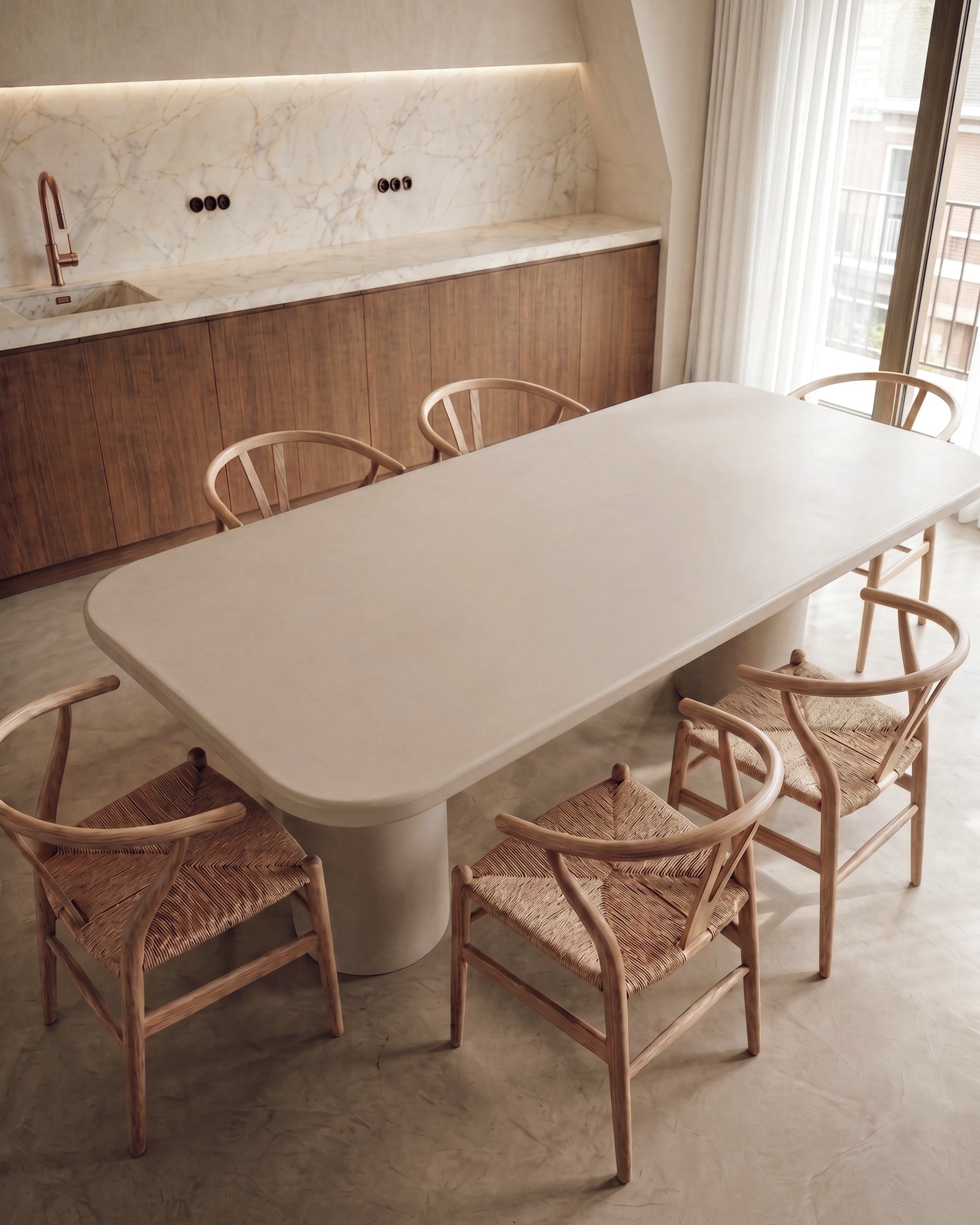 Kanso – Microcement Dining Table, Rounded Rectangle