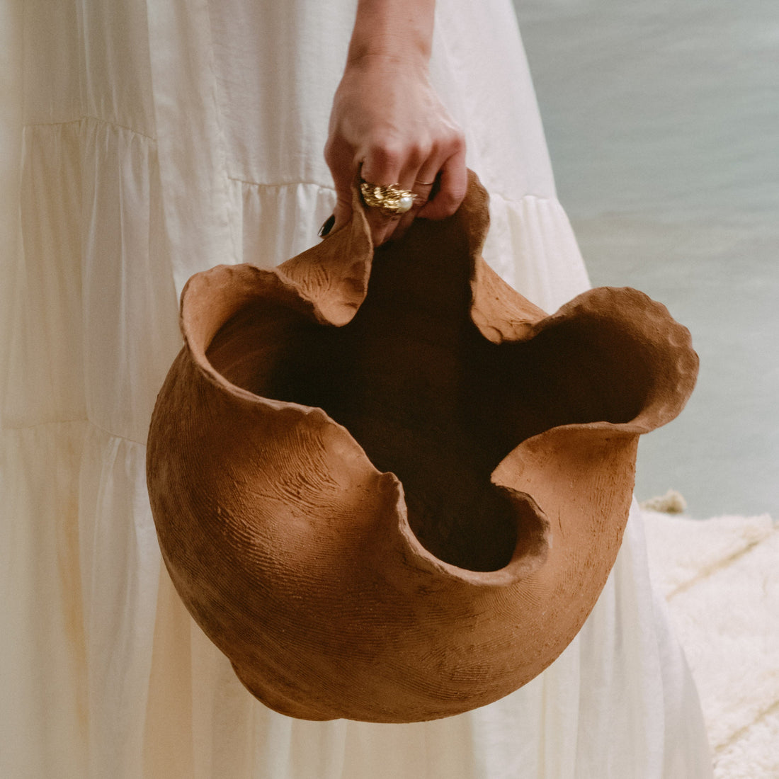Sabi vase in soft terracotta colour