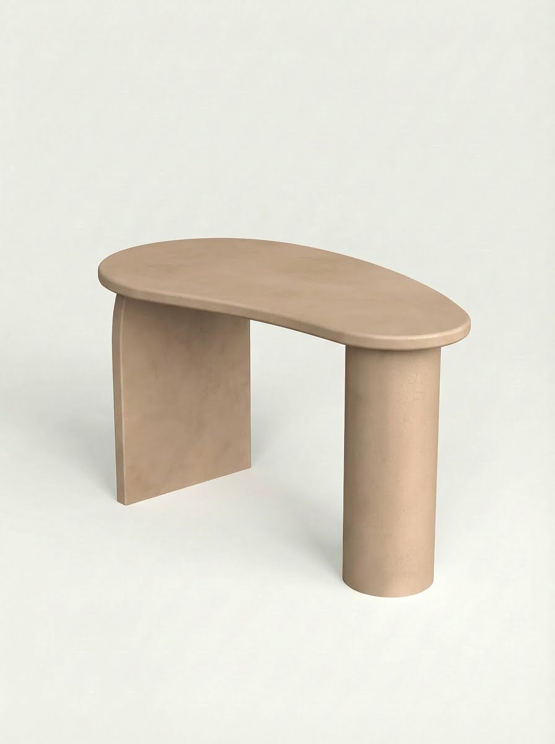 Kanso – Microcement Work Desk, Kidney Shape