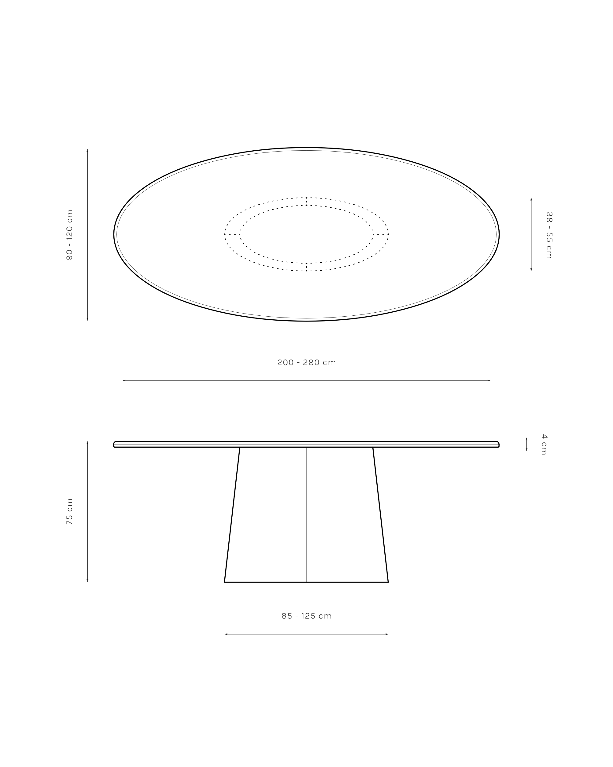 Kanso – Microcement Dining Table, Arc