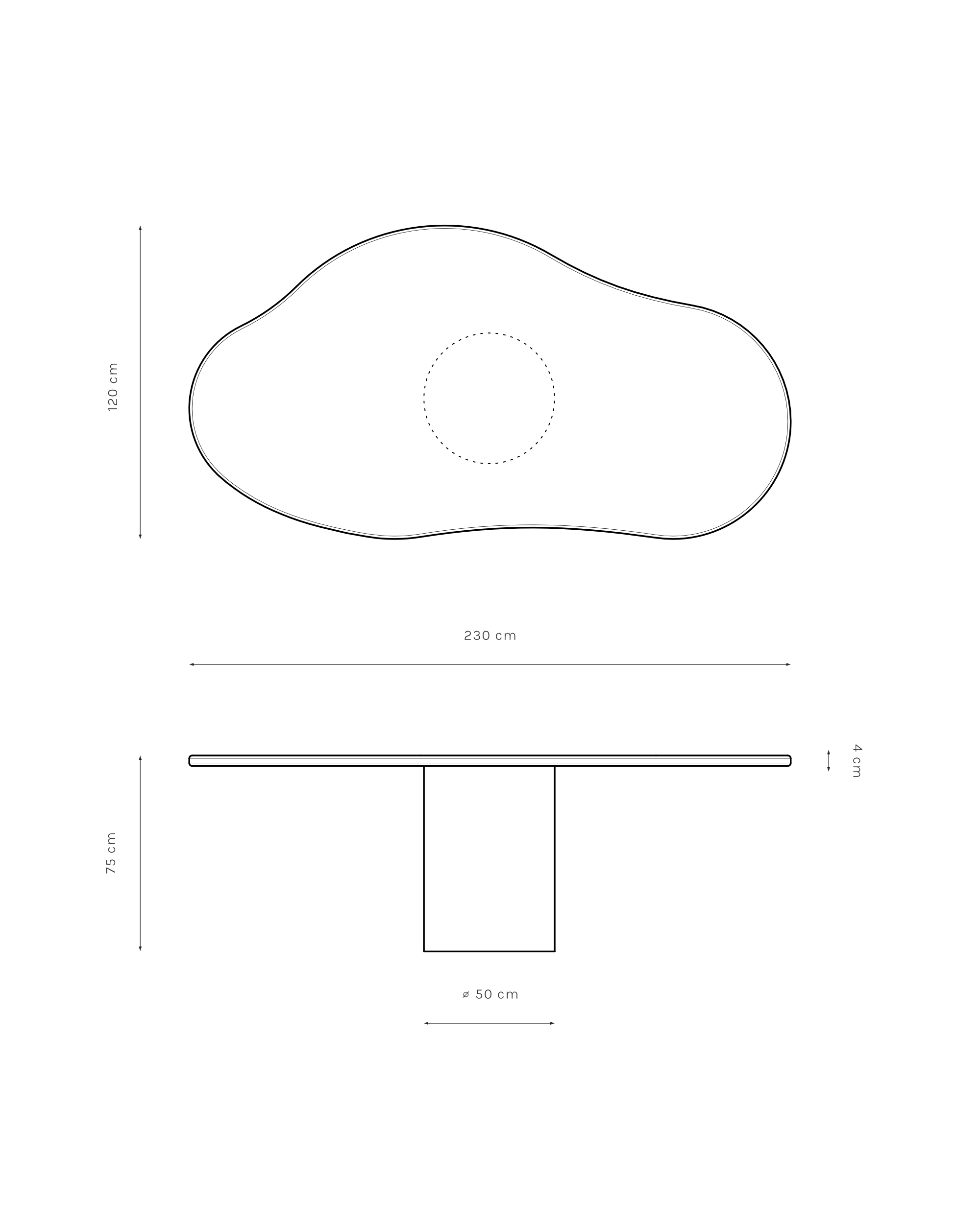 Kanso – Microcement Dining Table, Flow