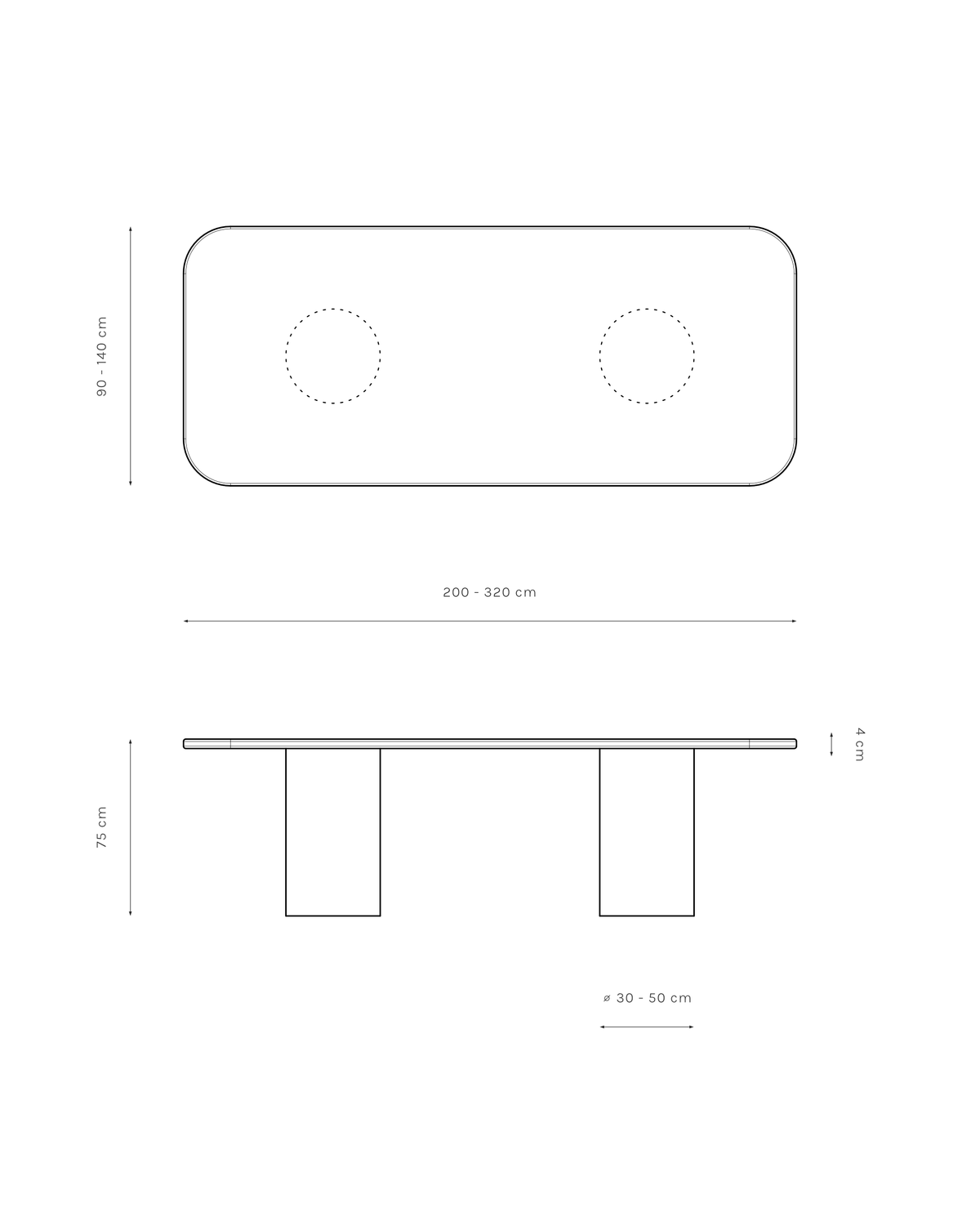 Kanso – Microcement Dining Table, Frame