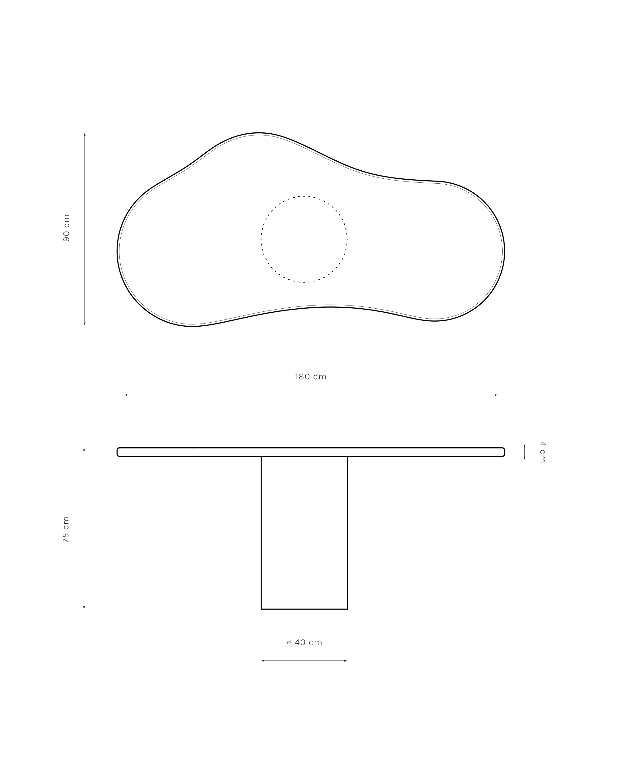 Kanso – Microcement Dining Table, Organic