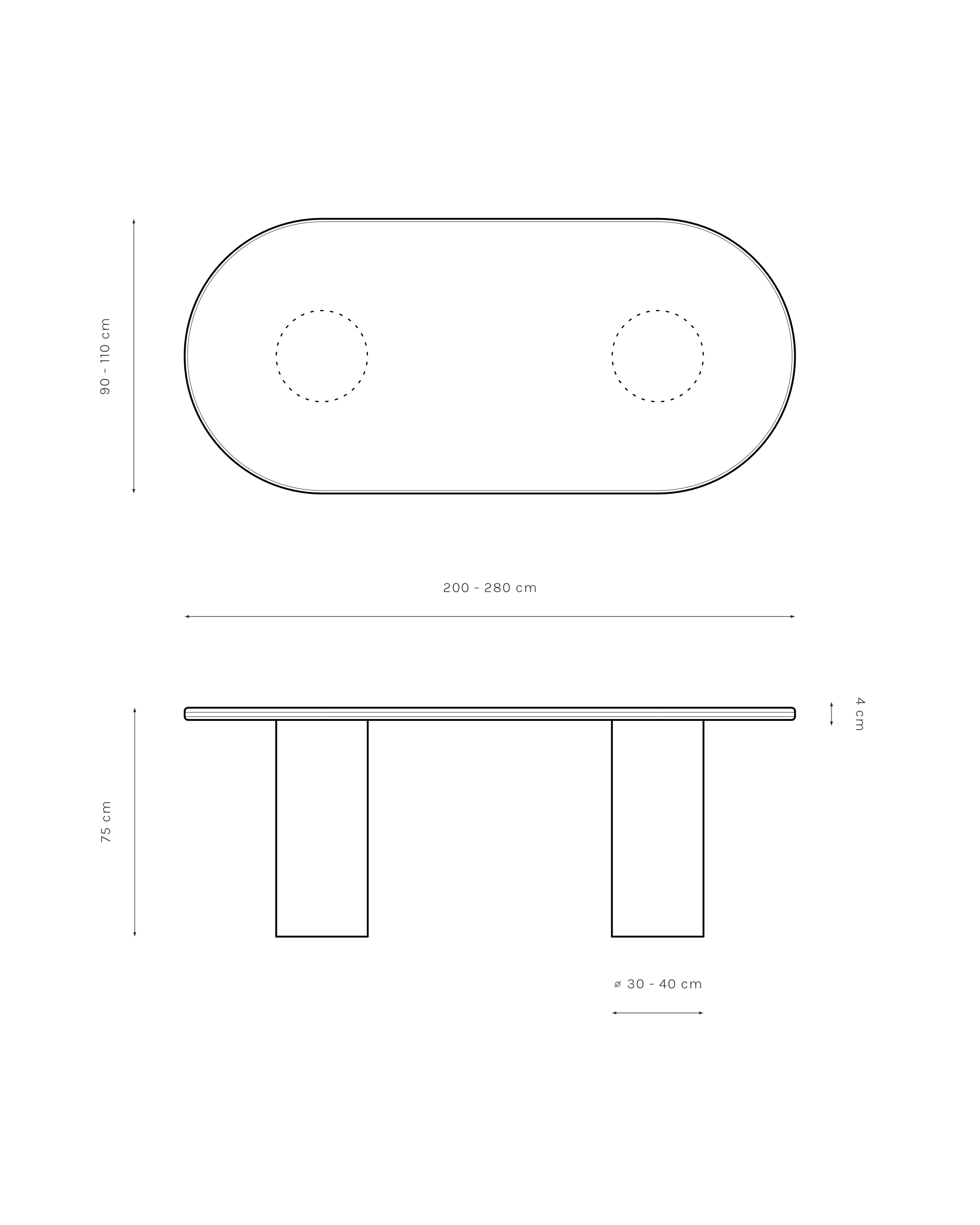 Kanso – Microcement Dining Table, Oval