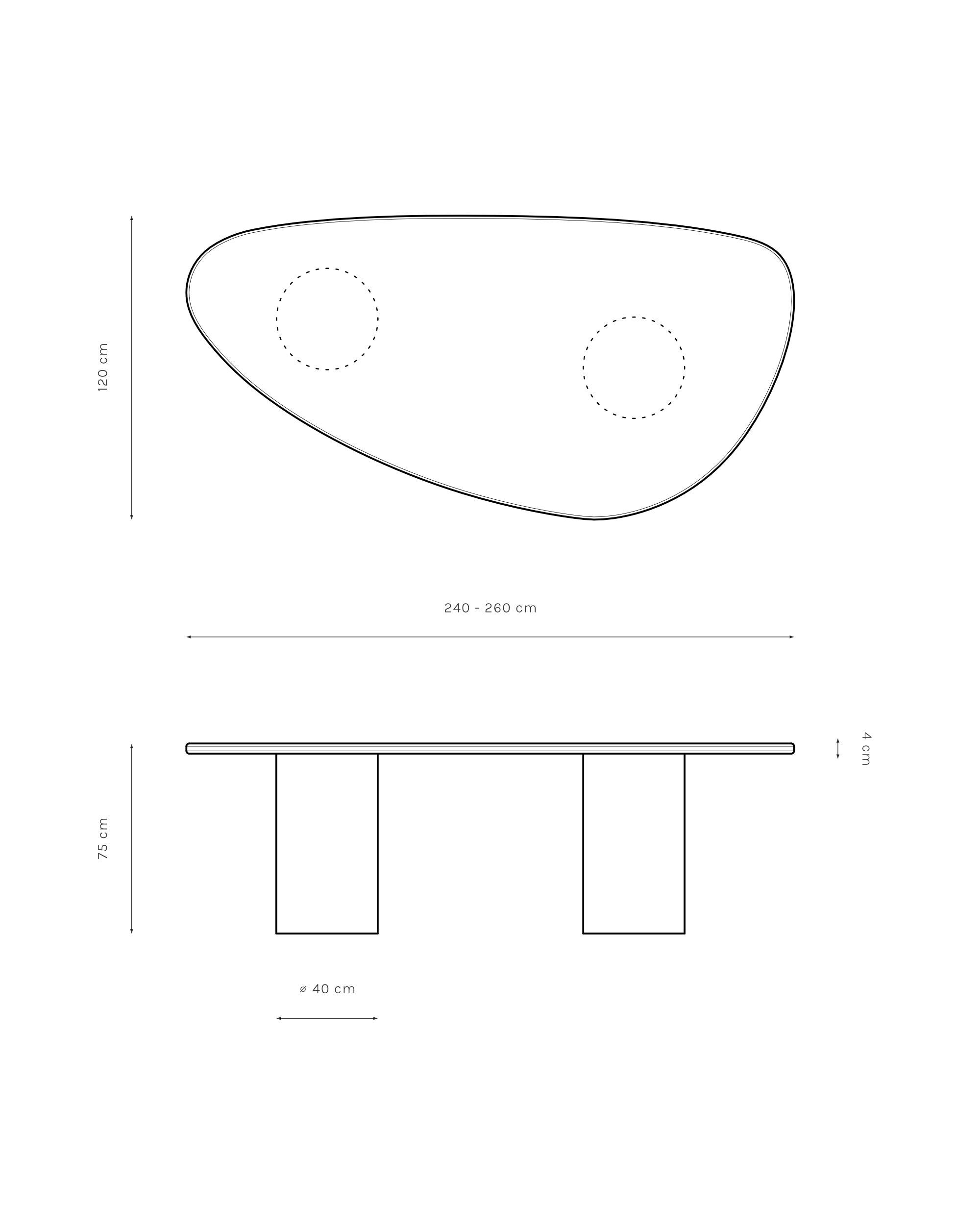 Kanso – Microcement Dining Table, Wing