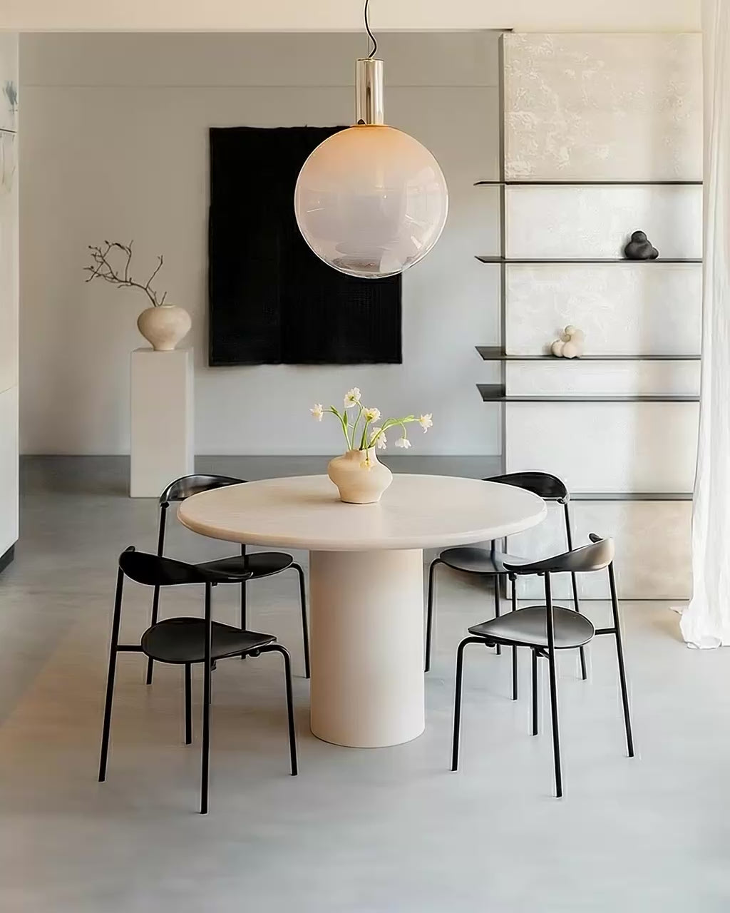 Load video: Kanso – Microcement Dining Table, Round