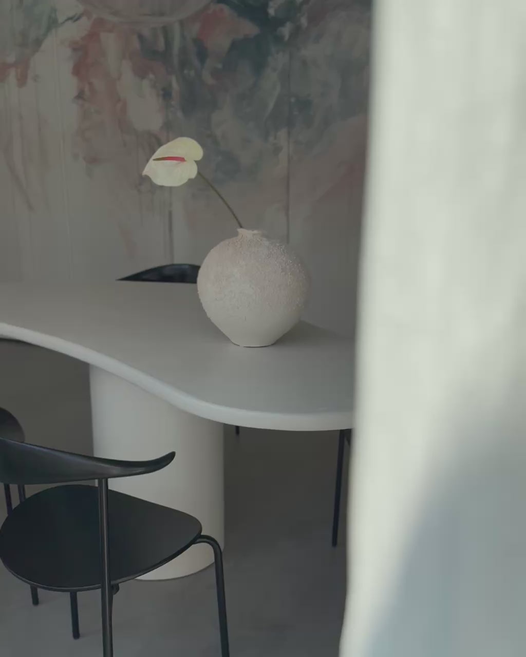 Load video: Kanso – Microcement Dining Table, Organic