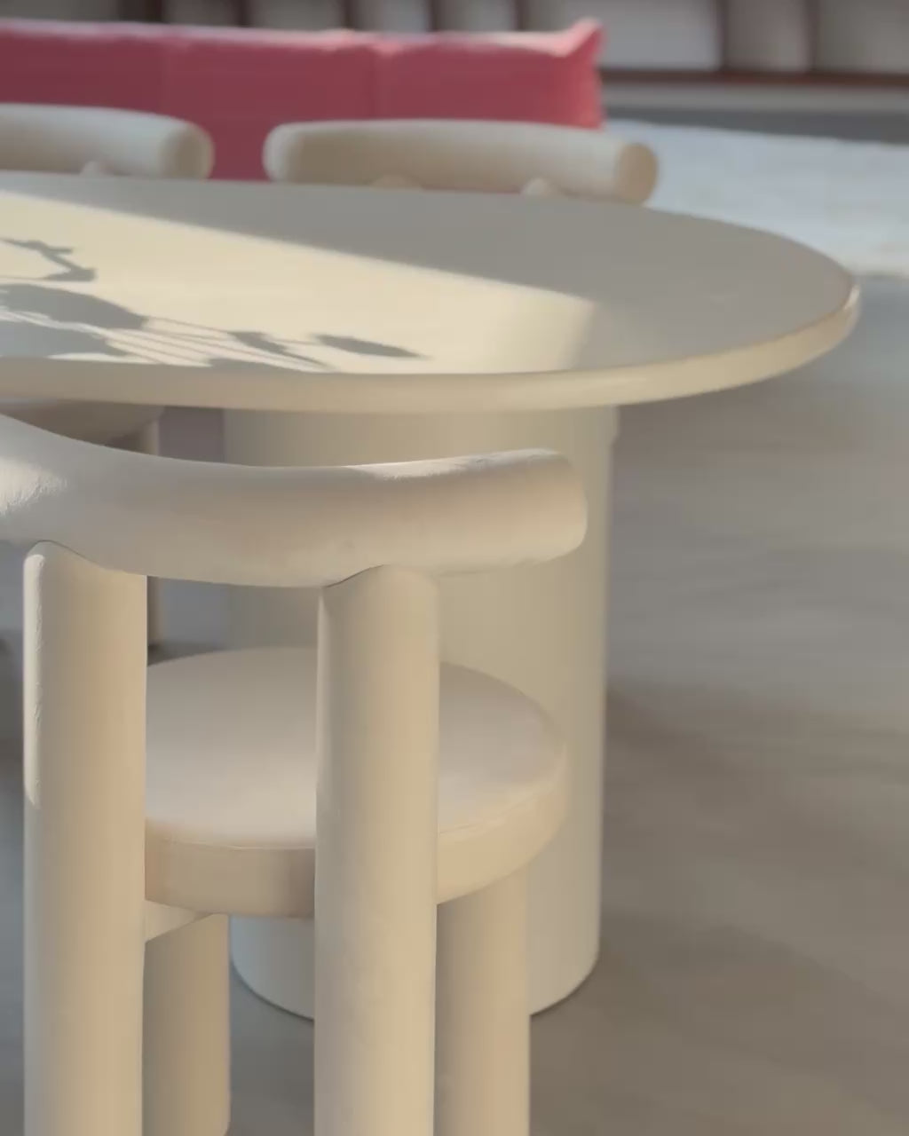 Load video: Kanso – Microcement Dining Table, Oval