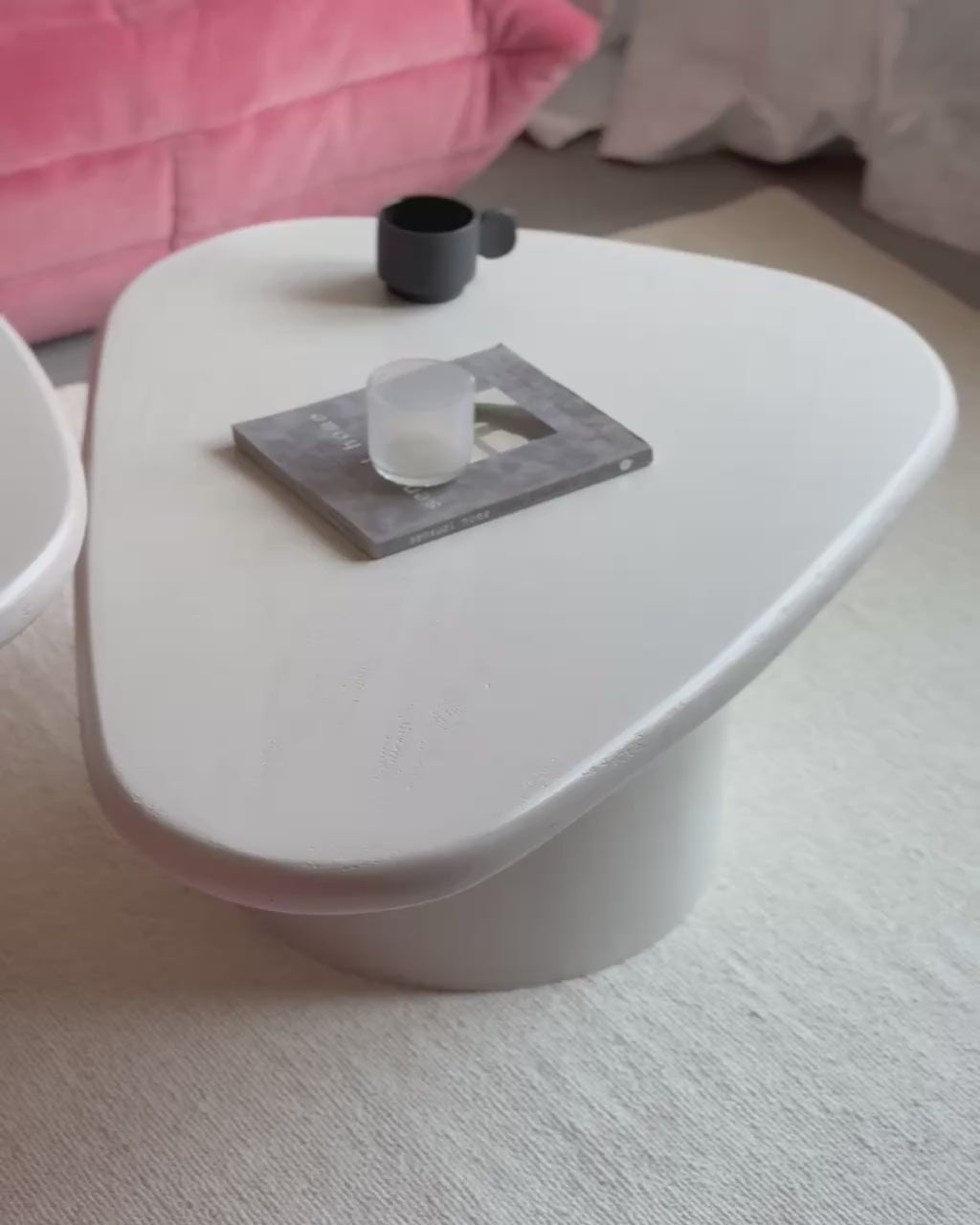 Load video: Kanso - Microcement Coffee Table Set, Organic